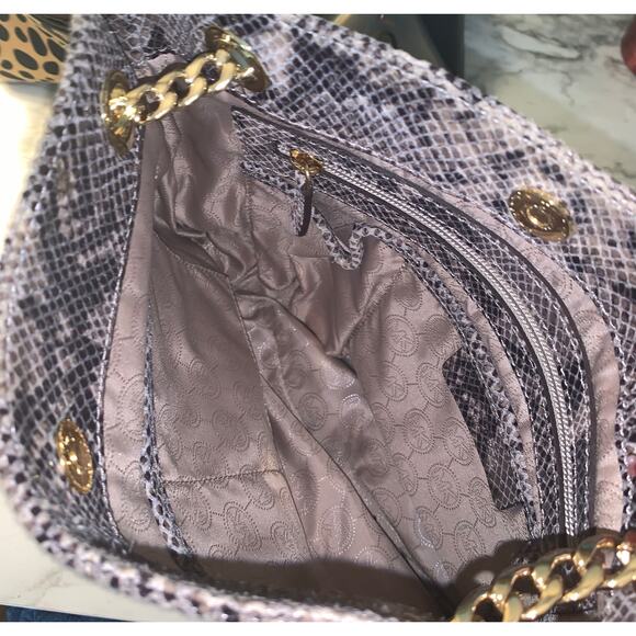 Michael Kors Jet Set Python Chain Convertible Satchel - Picture 6 of 8